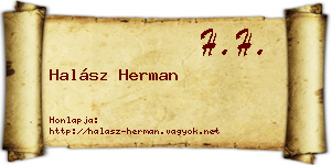 Halász Herman névjegykártya